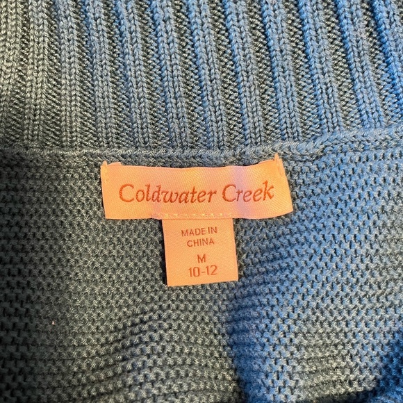 Coldwater Creek Blue Short Sleeve Cowl Neck Sweater Size M - Picture 6 of 7